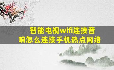 智能电视wifi连接音响怎么连接手机热点网络