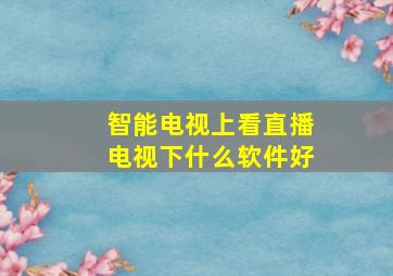 智能电视上看直播电视下什么软件好