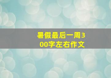 暑假最后一周300字左右作文