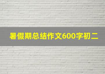 暑假期总结作文600字初二