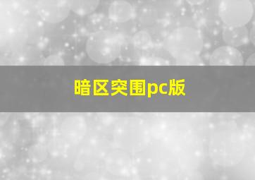 暗区突围pc版