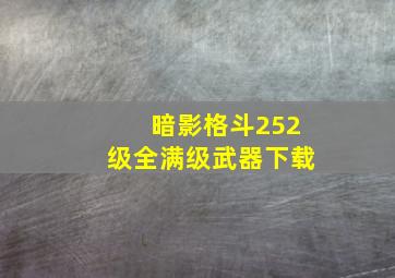 暗影格斗252级全满级武器下载