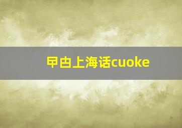 曱甴上海话cuoke