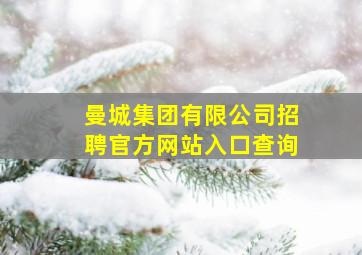 曼城集团有限公司招聘官方网站入口查询