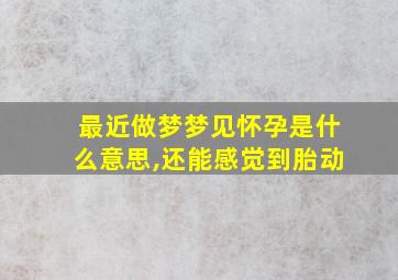 最近做梦梦见怀孕是什么意思,还能感觉到胎动