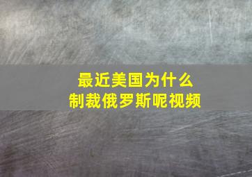 最近美国为什么制裁俄罗斯呢视频