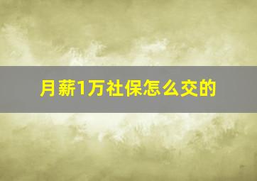 月薪1万社保怎么交的