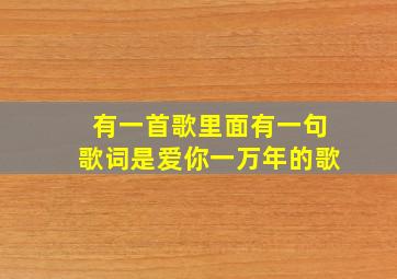 有一首歌里面有一句歌词是爱你一万年的歌