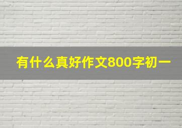 有什么真好作文800字初一