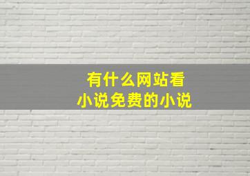 有什么网站看小说免费的小说