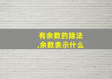 有余数的除法,余数表示什么