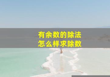 有余数的除法怎么样求除数