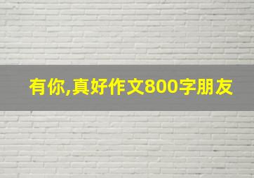 有你,真好作文800字朋友