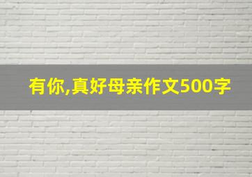 有你,真好母亲作文500字