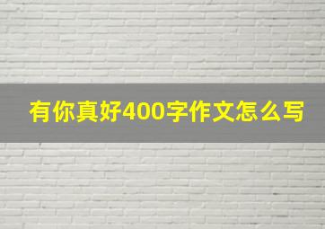 有你真好400字作文怎么写