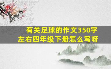 有关足球的作文350字左右四年级下册怎么写呀