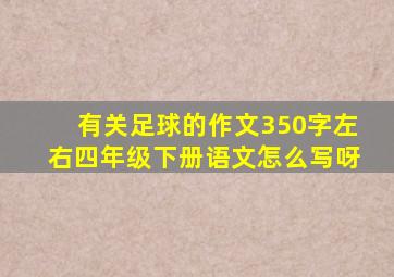 有关足球的作文350字左右四年级下册语文怎么写呀