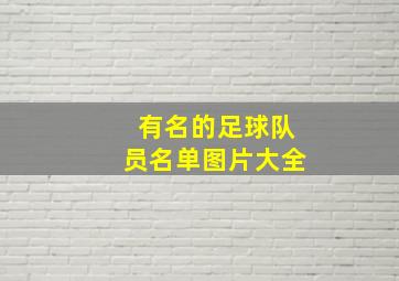 有名的足球队员名单图片大全