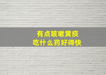 有点咳嗽黄痰吃什么药好得快