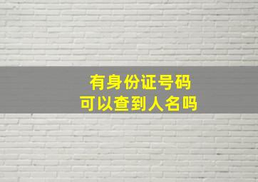 有身份证号码可以查到人名吗