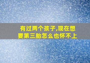 有过两个孩子,现在想要第三胎怎么也怀不上