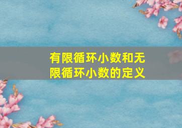 有限循环小数和无限循环小数的定义