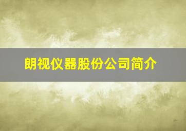 朗视仪器股份公司简介