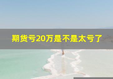 期货亏20万是不是太亏了