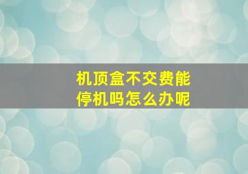 机顶盒不交费能停机吗怎么办呢