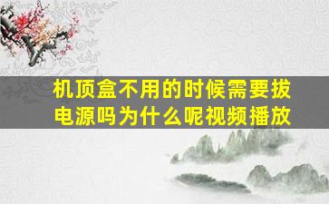 机顶盒不用的时候需要拔电源吗为什么呢视频播放