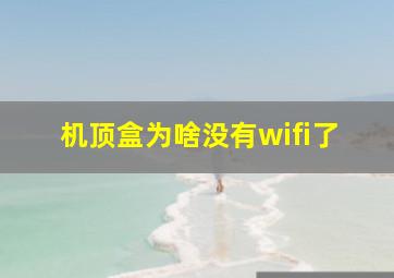 机顶盒为啥没有wifi了