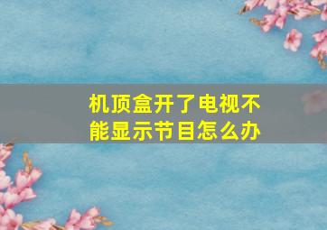 机顶盒开了电视不能显示节目怎么办