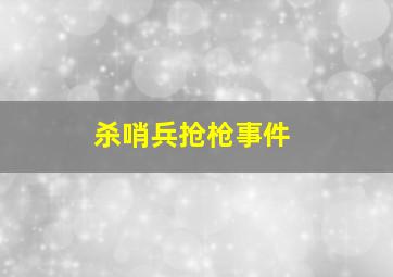 杀哨兵抢枪事件