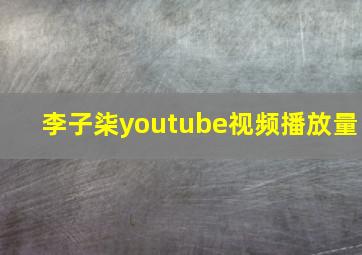 李子柒youtube视频播放量