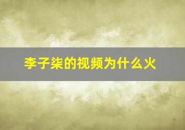 李子柒的视频为什么火