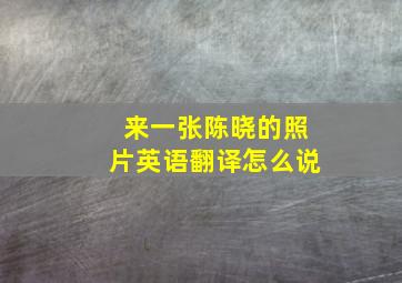 来一张陈晓的照片英语翻译怎么说