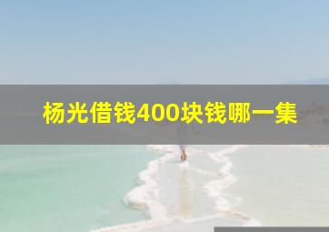 杨光借钱400块钱哪一集