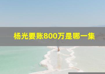 杨光要账800万是哪一集