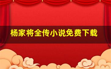 杨家将全传小说免费下载