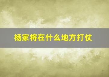 杨家将在什么地方打仗