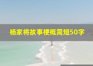 杨家将故事梗概简短50字