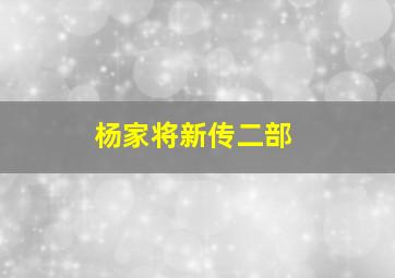 杨家将新传二部