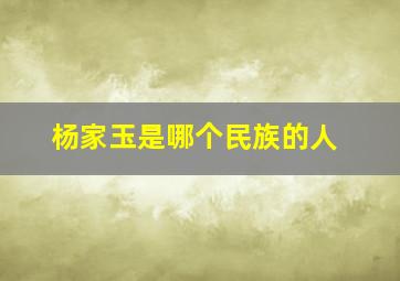 杨家玉是哪个民族的人