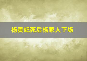 杨贵妃死后杨家人下场