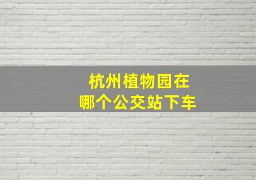 杭州植物园在哪个公交站下车