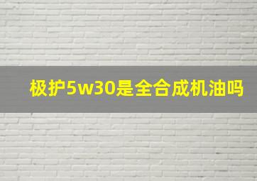 极护5w30是全合成机油吗