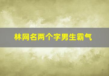 林网名两个字男生霸气