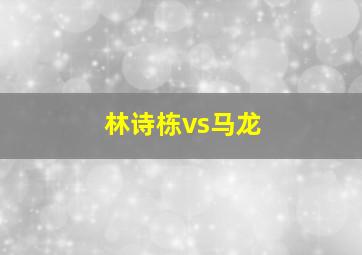 林诗栋vs马龙