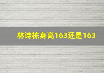 林诗栋身高163还是163