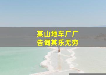 某山地车厂广告词其乐无穷